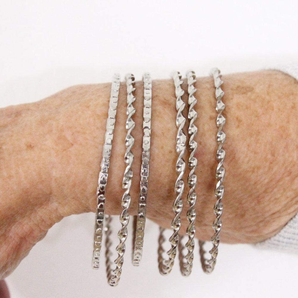 *Silver Bangles (6) - Picture 4 of 4